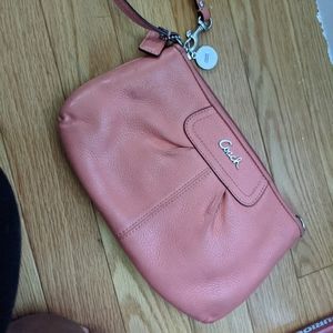 Coach Pink leather wristlet